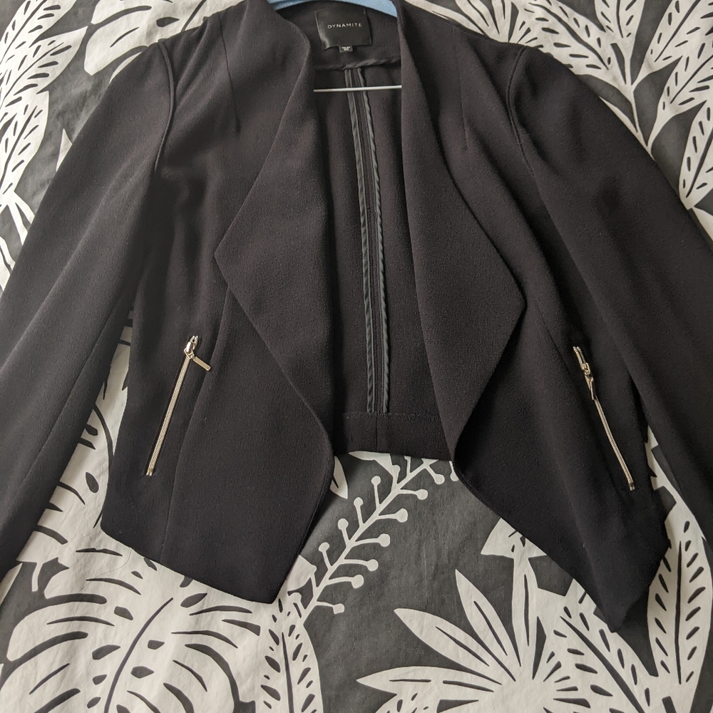 black cropped jacket XS
